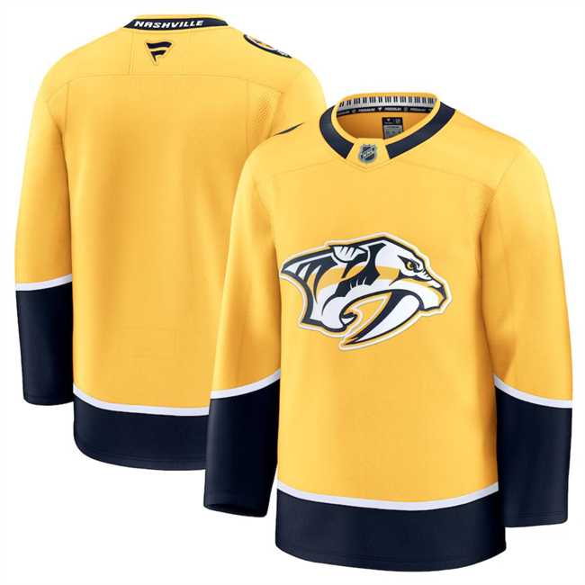 Mens Nashville Predators Blank Gold 2024-25 Home Stitched Hockey Jersey Dzhi